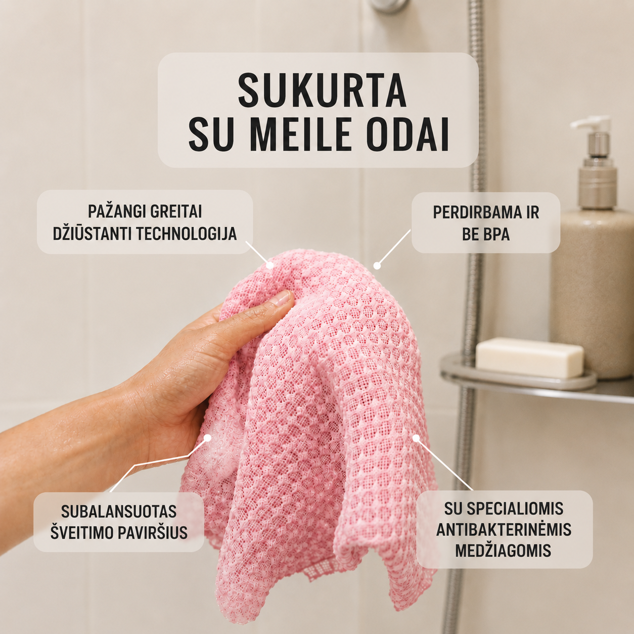 Antibakterinis Kūno Šveitimo Rankšluostis